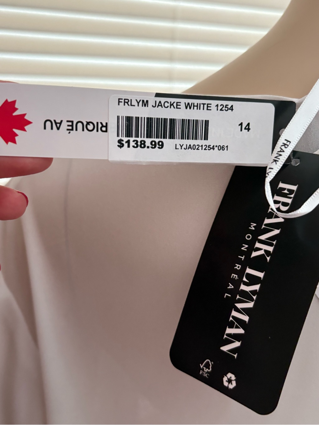 Frank Lyman Design Off-White Draped Top